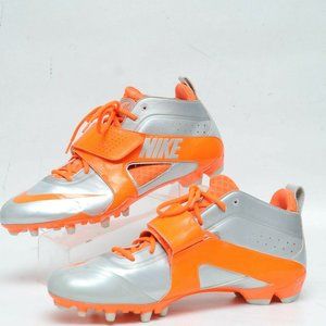 Nike Huarache III 3 Gray/Silver Orange Lacrosse Football Cleat Shoes Mens 16